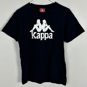 Kappa Black Short Sleeve Crew Neck T-Shirt Mens Size Medium Tee‎ Streetwear Top